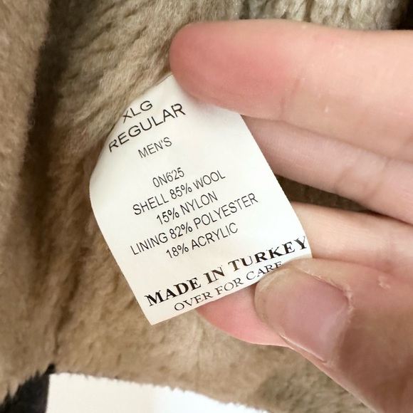 Y2K Vtg MADE IN USA L.L. Bean Wool Plaid Vest, Sherpa Fleece Lined, Size XL men - Picture 3 of 4